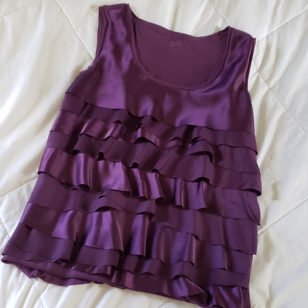Ann Taylor Loft PurpleTank Blouse sz L